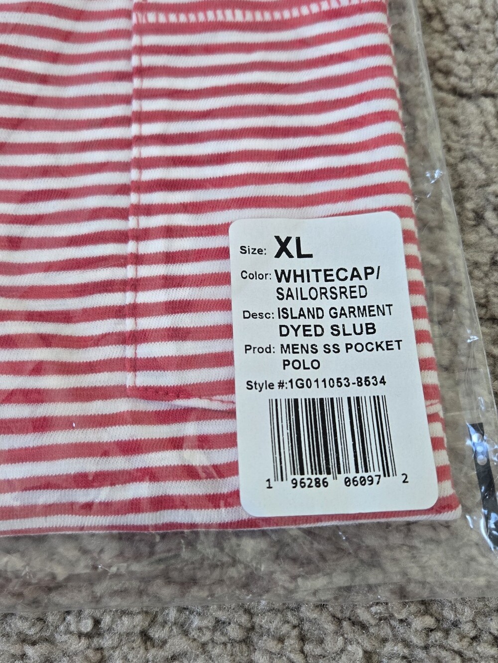NWT VINEYARD VINES Mens ISLAND Dyed Slub Cotton Pocket Polo Tee XL Red White - Picture 9 of 11